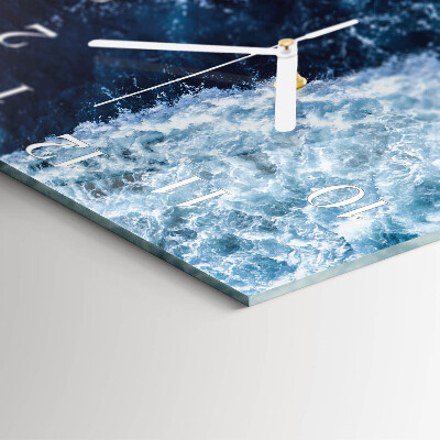 Square wall clock Ocean waves