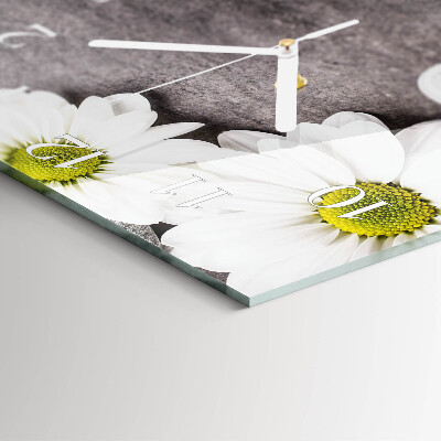 Square wall clock Flowers and stones