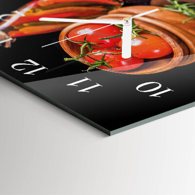 Square wall clock Tomatoes and Garlic