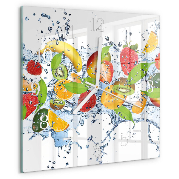 Square wall clock Fruit Water