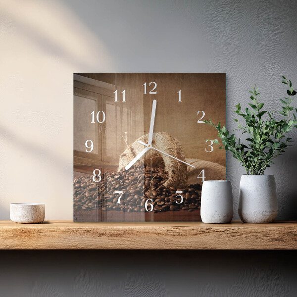 Square wall clock Coffee