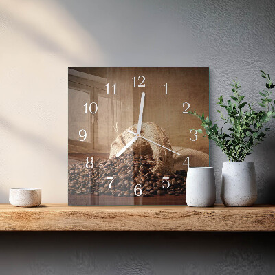 Square wall clock Coffee