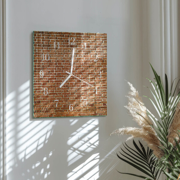 Square wall clock Brick