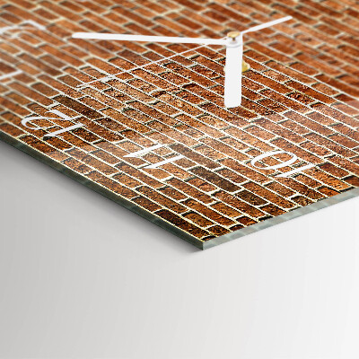 Square wall clock Brick