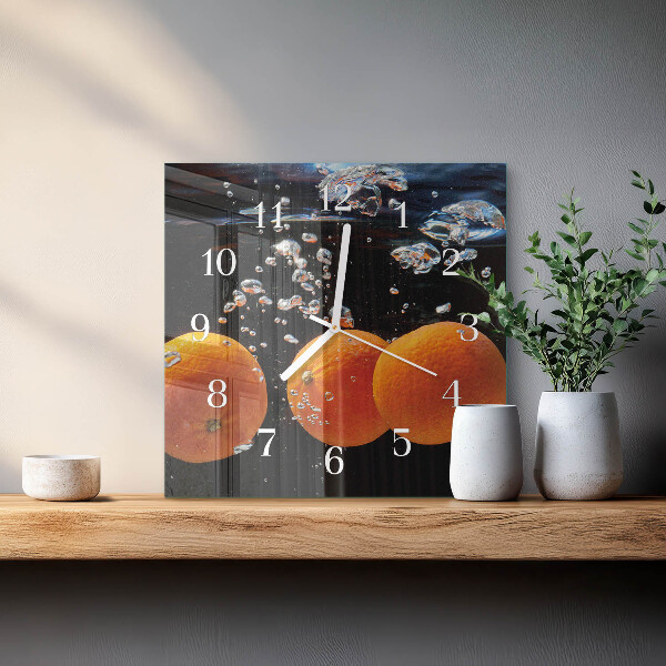 Square wall clock Oranges