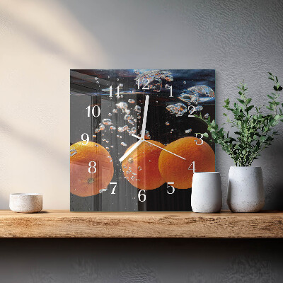 Square wall clock Oranges