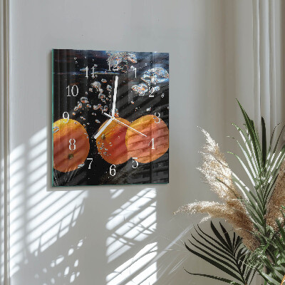 Square wall clock Oranges