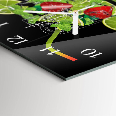 Square wall clock Strawberry and Lime