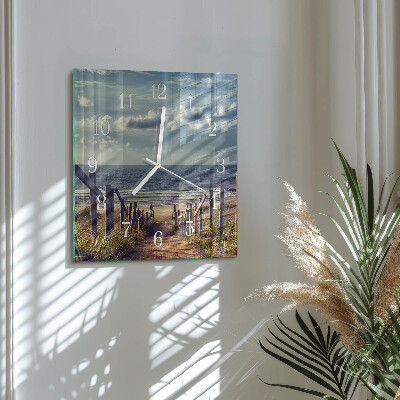 Square wall clock beach sea