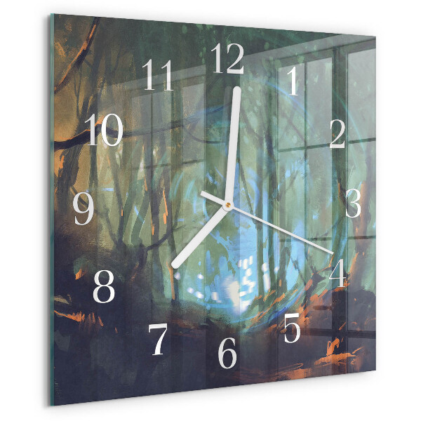 Square wall clock Mystical forest