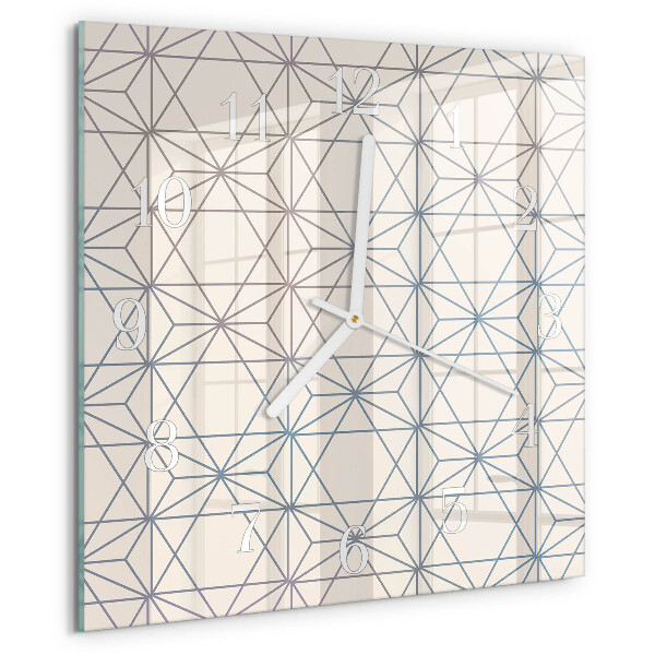 Square wall clock Geometric pattern