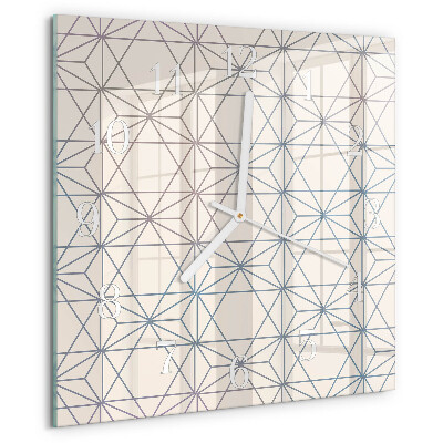 Square wall clock Geometric pattern