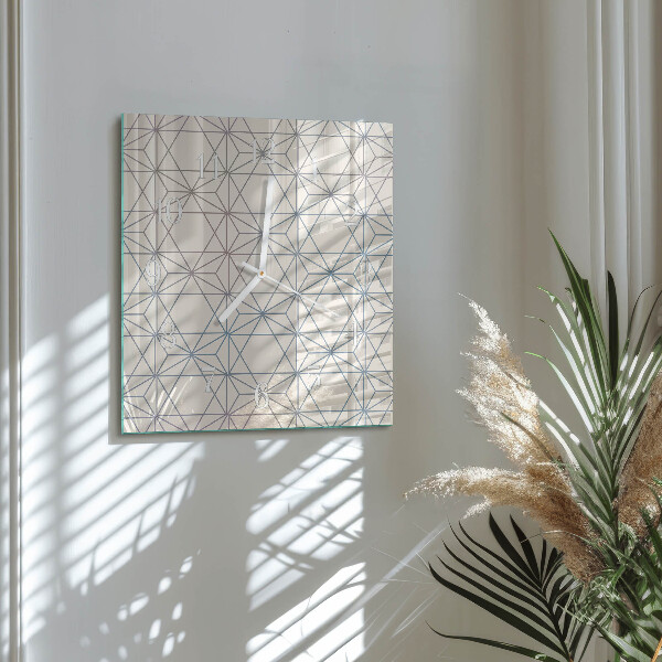 Square wall clock Geometric pattern