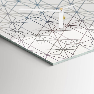 Square wall clock Geometric pattern