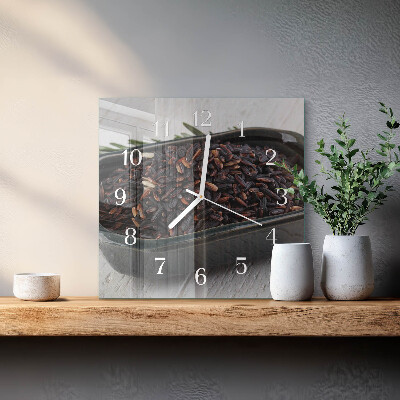 Square wall clock Black rice