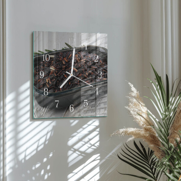 Square wall clock Black rice