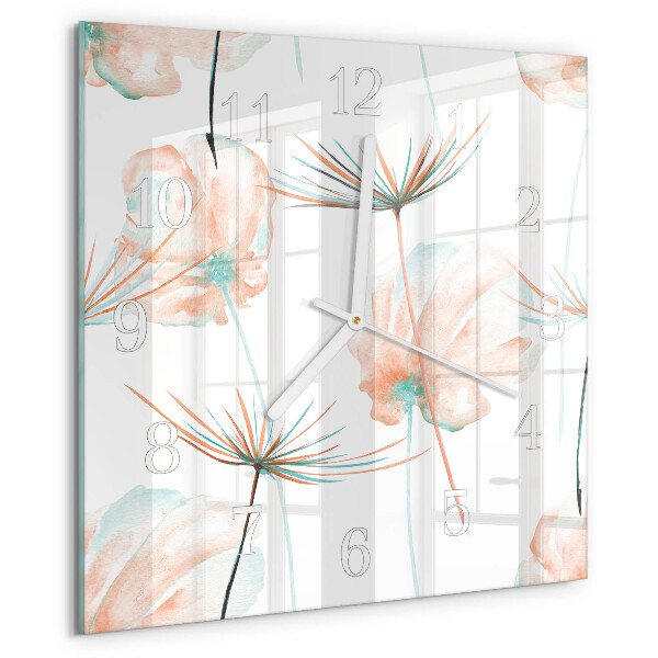 Square wall clock Dandelions