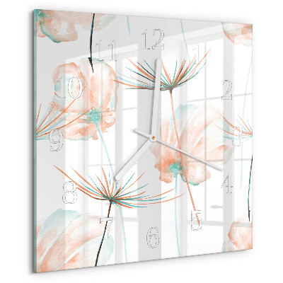 Square wall clock Dandelions