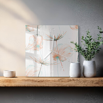 Square wall clock Dandelions