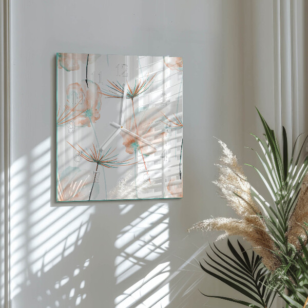 Square wall clock Dandelions