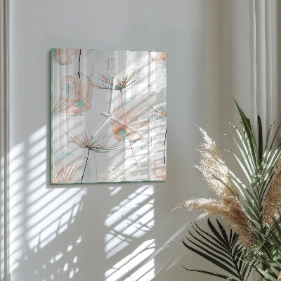 Square wall clock Dandelions