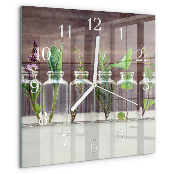 Square wall clock Herbs
