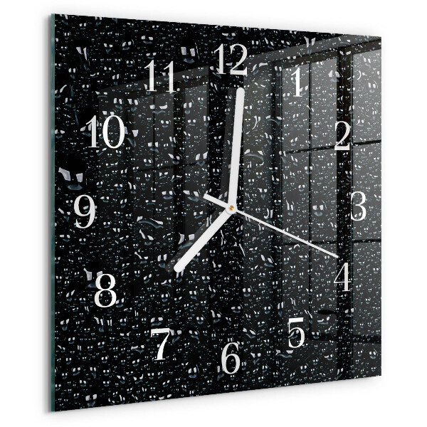 Square wall clock Drops of Water