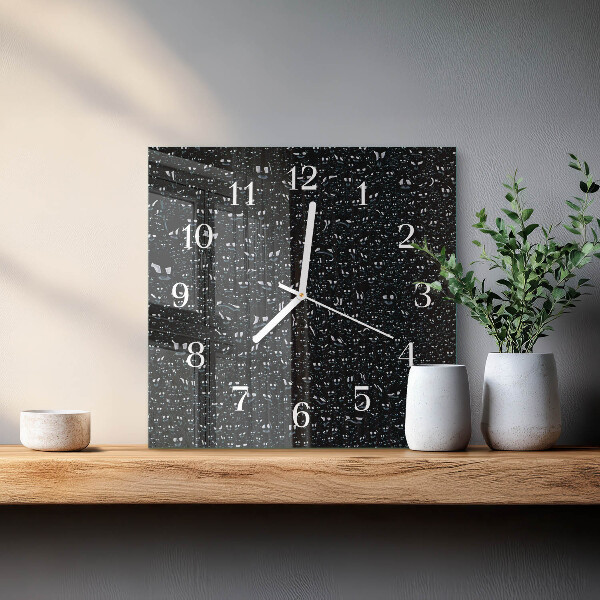 Square wall clock Drops of Water