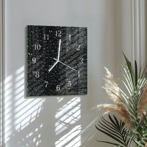 Square wall clock Drops of Water