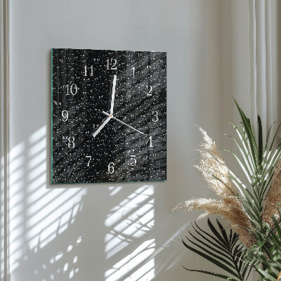 Square wall clock Drops of Water