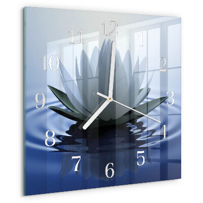 Square wall clock Water lily