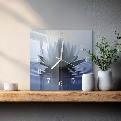 Square wall clock Water lily