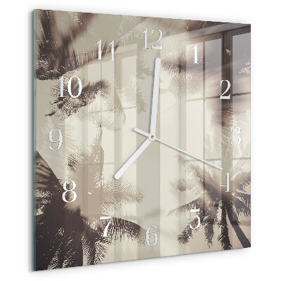 Square wall clock Palm trees