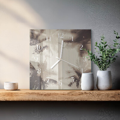 Square wall clock Palm trees