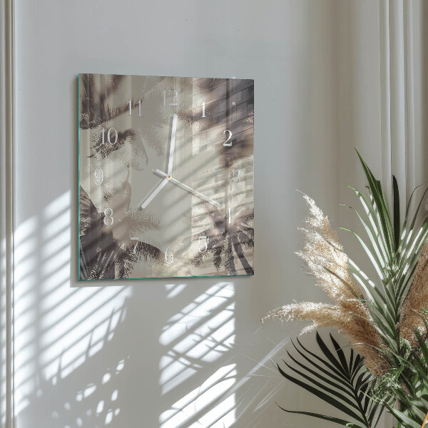 Square wall clock Palm trees
