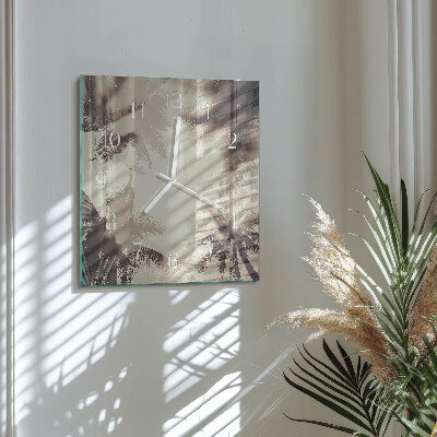 Square wall clock Palm trees