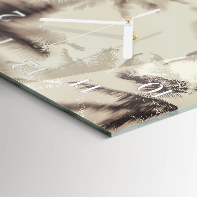 Square wall clock Palm trees