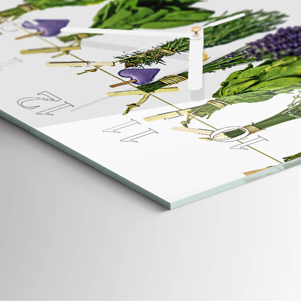 Square wall clock Herbs