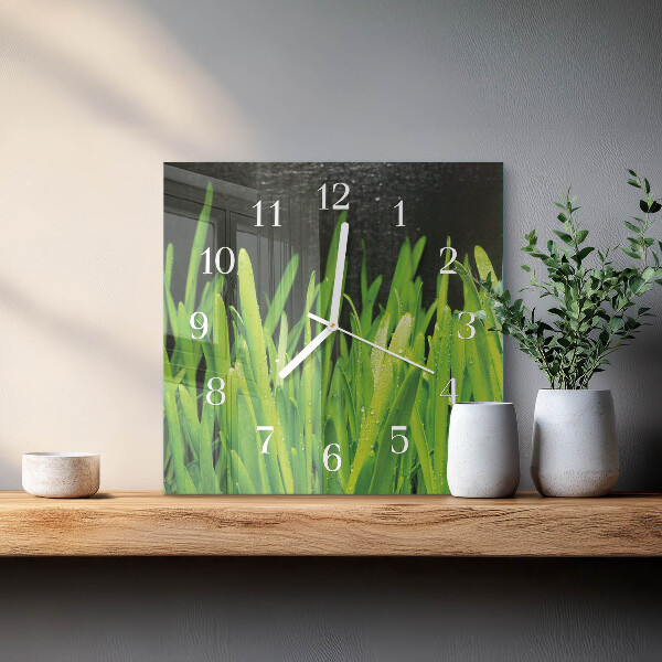 Square wall clock Grass
