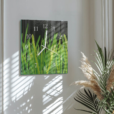 Square wall clock Grass