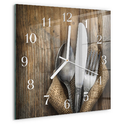 Square wall clock Cutlery