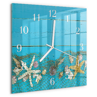 Square wall clock Sea treasures