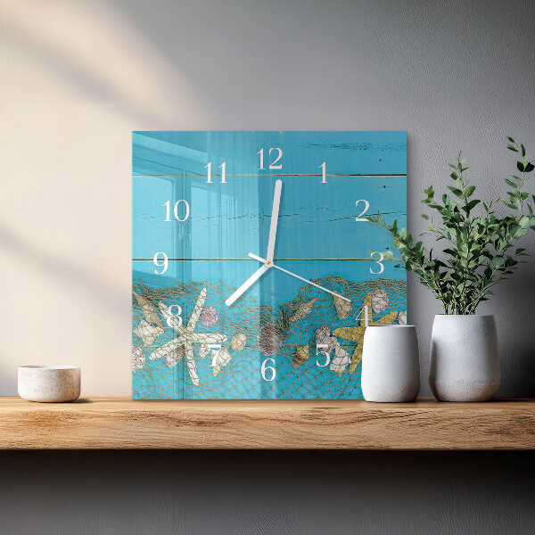 Square wall clock Sea treasures