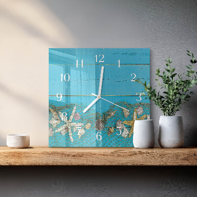 Square wall clock Sea treasures