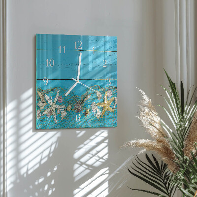 Square wall clock Sea treasures