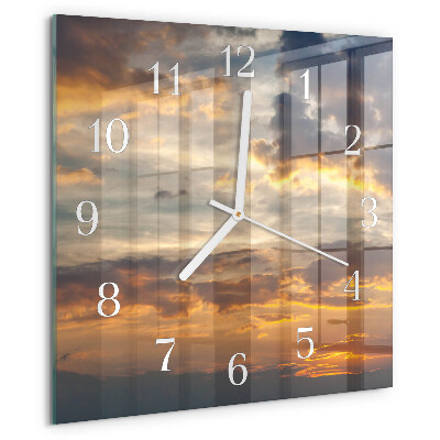 Square wall clock Sunset
