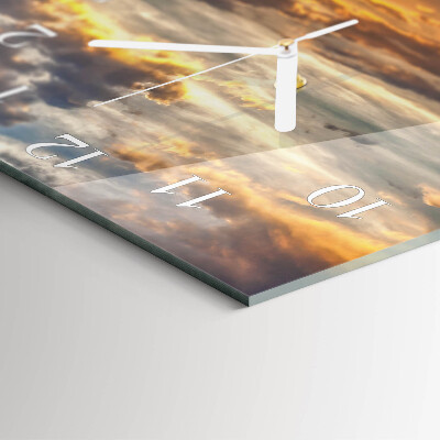 Square wall clock Sunset