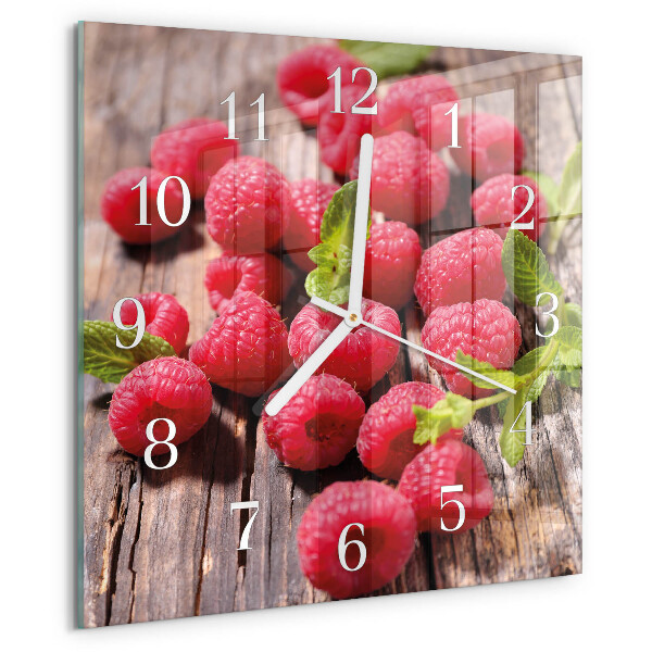 Square wall clock Raspberries