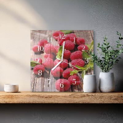 Square wall clock Raspberries