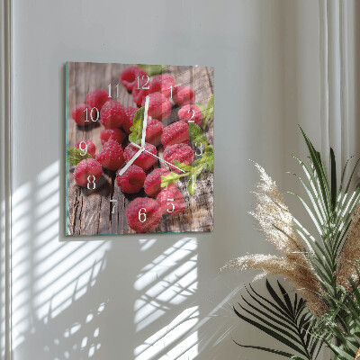 Square wall clock Raspberries